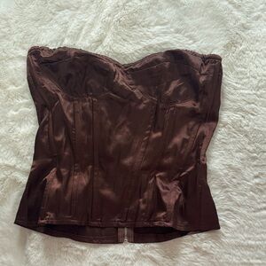 PrettyLittleThing Chocolate Corset Top